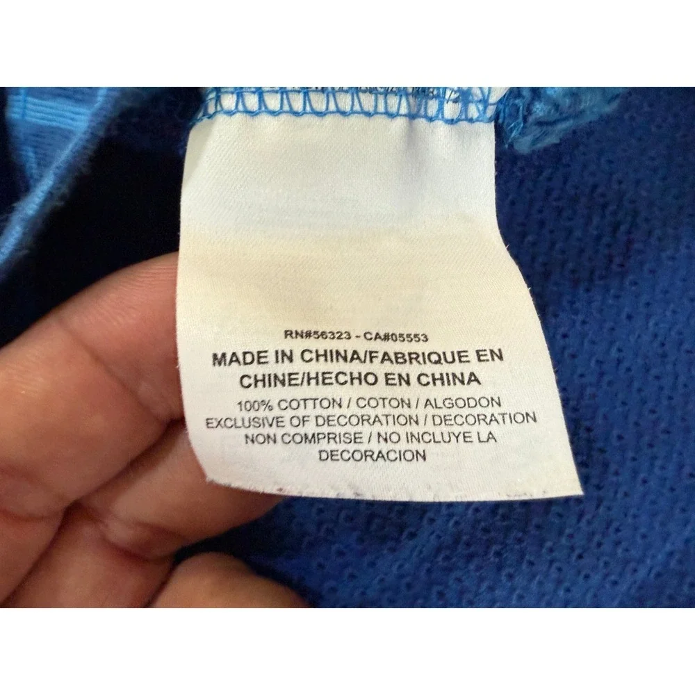 Nike Air Boys Large Blue Geometric‎ Print Sleeveless Basketball Tank Top Mesh L